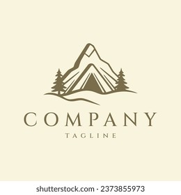 Camping Vintage Logo Design Vektorgrafik