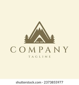 Camping Vintage Logo Design Vektorgrafik