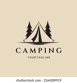 camping vintage logo, icon and symbol, with emblem vector illustration design