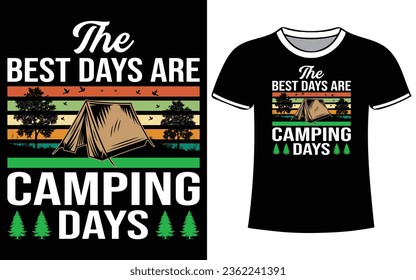 Camping vintage mountain vector and Typography t-shirt design with illustration