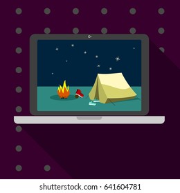 Camping. Warm summer night adventure.