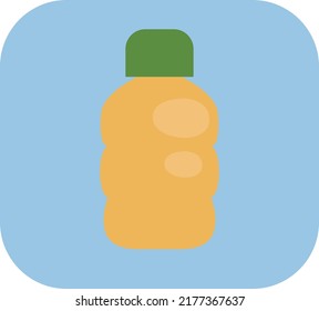 Camping water bottle, illustration, vector on a white background.