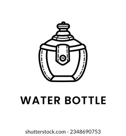 Camping water bottle line art icon design vector