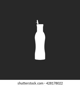 Camping water bottle sign simple icon on  background