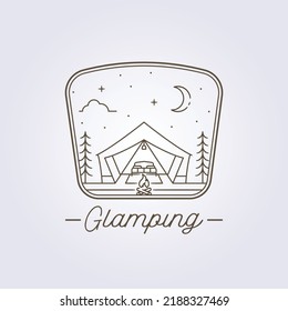 camping wear glamping tent logo vector illustration design