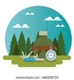 camping wild life concept