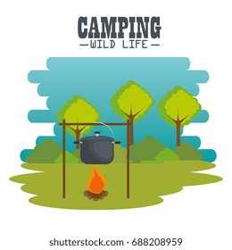 camping wild life concept