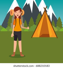 camping wild life concept