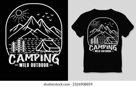 Camping wild outdoor T-Shirt Design.