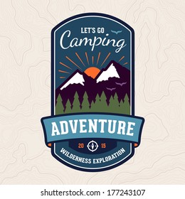 Camping Wilderness Adventure Badge Graphic Design Logo Emblem