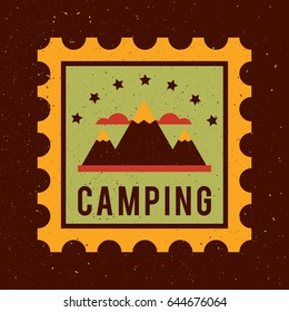 Camping wilderness adventure badge, graphic design, logo emblem