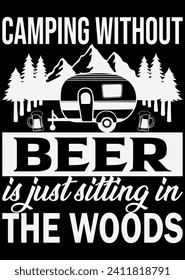 Camping Without Beer eps cut file for cutting machine