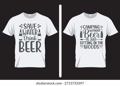 Acampar sin cerveza es solo diseño de camiseta con alcohol
