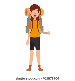 camping woman icon