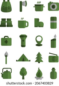 Camping in the woods, illustration, vector, on a white background.