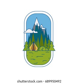 Camping in the woods line