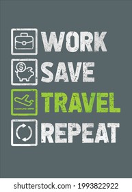 Camping work Save Travel Repeat Camping Lovers Gift design vector illustration for use in design and print poster canvas