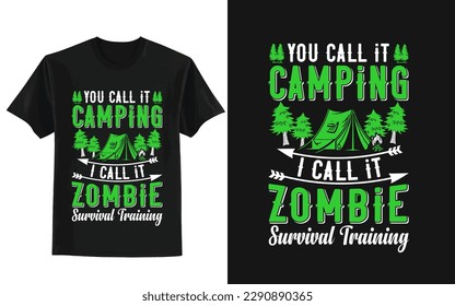 camping zombie t shirt design