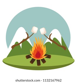 camping zone with campfire