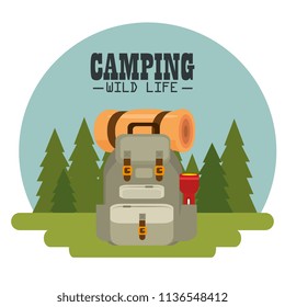 camping zone with equipment scene