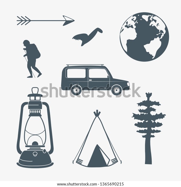 camping zone set\
icons