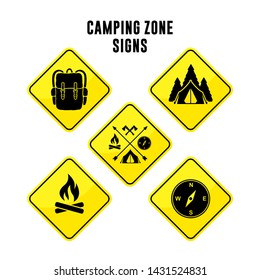 camping zone signs badge collections