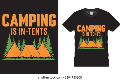 Campingoutdooradventure Mountain Tshirt Design Camping Intents Stock ...