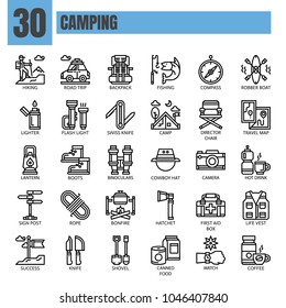 Camping,Thin Line and Pixel Perfect Icons