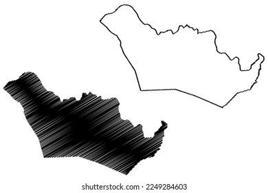 Campo Alegre de Lourdes municipality (Bahia state, Municipalities of Brazil, Federative Republic of Brazil) map vector illustration, scribble sketch map