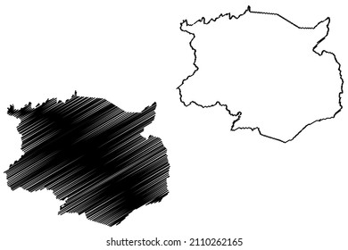 Campo Formoso municipality (Bahia state, Municipalities of Brazil, Federative Republic of Brazil) map vector illustration, scribble sketch Campo Formoso map