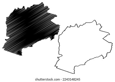 Campos Sales municipality (Ceará state, Municipalities of Brazil, Federative Republic of Brazil) map vector illustration, scribble sketch Campos Sales map