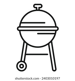 Campsite bbq equipment icon outline vector. Nature outdoor. Food holiday tool