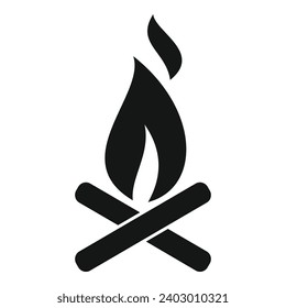 Campsite bonfire icon simple vector. Nature outdoor. Travel tourist holiday