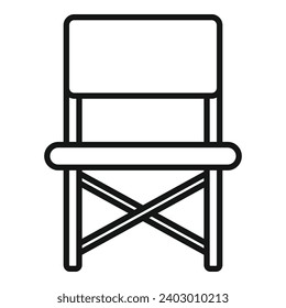 Campsite chair icon outline vector. Travel equipment. Nature outdoor furniture