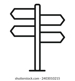 Campsite direction board icon outline vector. Healthy outdoor vacation. Nature travel