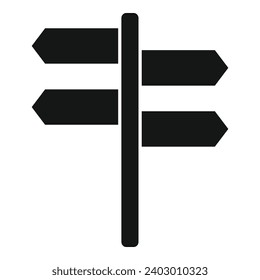 Icono de placa de dirección de camping simple vector. Vacaciones al aire libre saludables. Viaje natural