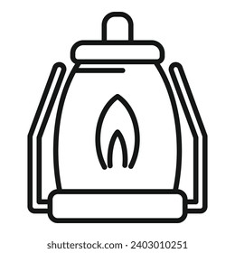 Campsite fire lamp icon outline vector. Nature resort. Outdoor hiking