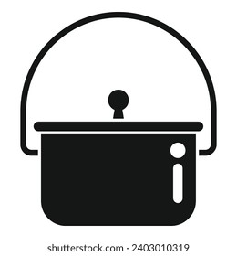 Campsite fire saucepan icon simple vector. Nature outdoor. Tourist vacation