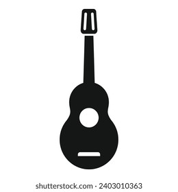 Campsite guitar for music icon simple vector. Night nature party. Holiday vacation