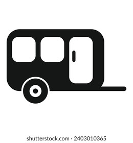 Campsite home trailer icon simple vector. Nature outdoor. Holiday vacation