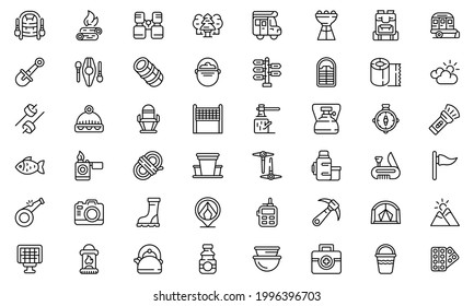 Icono de Campsite. Icono del vector del cámping de contorno para el diseño web aislado en fondo blanco