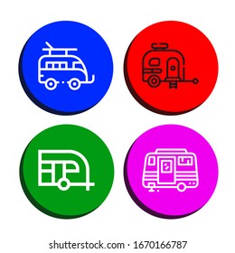 conjunto de iconos de campsite. Colección de iconos de Caravana