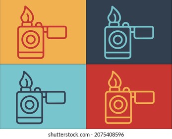 Campsite Lighter Logo Template, Simple Flat Icon of lighter,campsite,nature