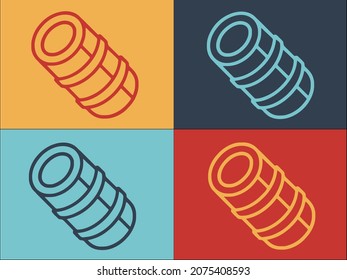Campsite Mat Roll Logo Template, Simple Flat Icon of camp,travel,campsite