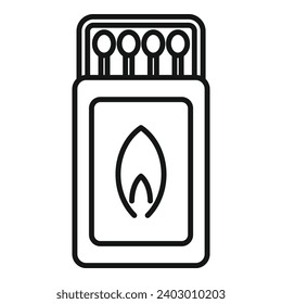 Campsite match box icon outline vector. Tourist equipment. Vacation holiday