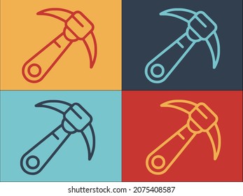 Campsite Pick Axe Logo Template, Simple Flat Icon Of Campsite,icon,axe