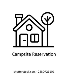 Campsite Reservierung Vektorgrafik Design Illustration. Symbol auf weißem Hintergrund EPS10-Datei 