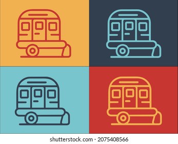 Campsite Trailer Logo Template, Simple Flat Icon of travel,campsite,vacation