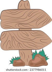 Campsite Wooden Signpost Camping Pointer Illustration Graphic Element Art Card
