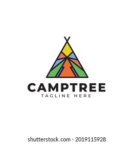 
camptree logo design with stainied glass style logo design
